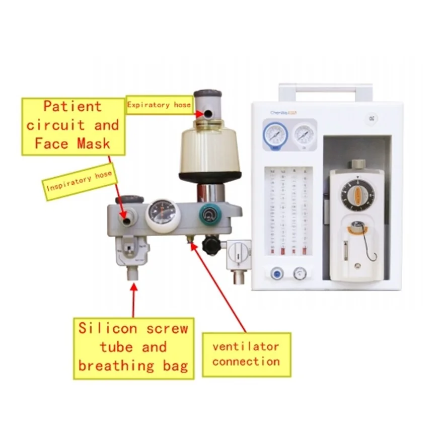 Medical Equipment CWM-101A Portable Gas Driven Veterinary Anesthesia Machine Class III CE/ISO13485 Certified For Clinical Use