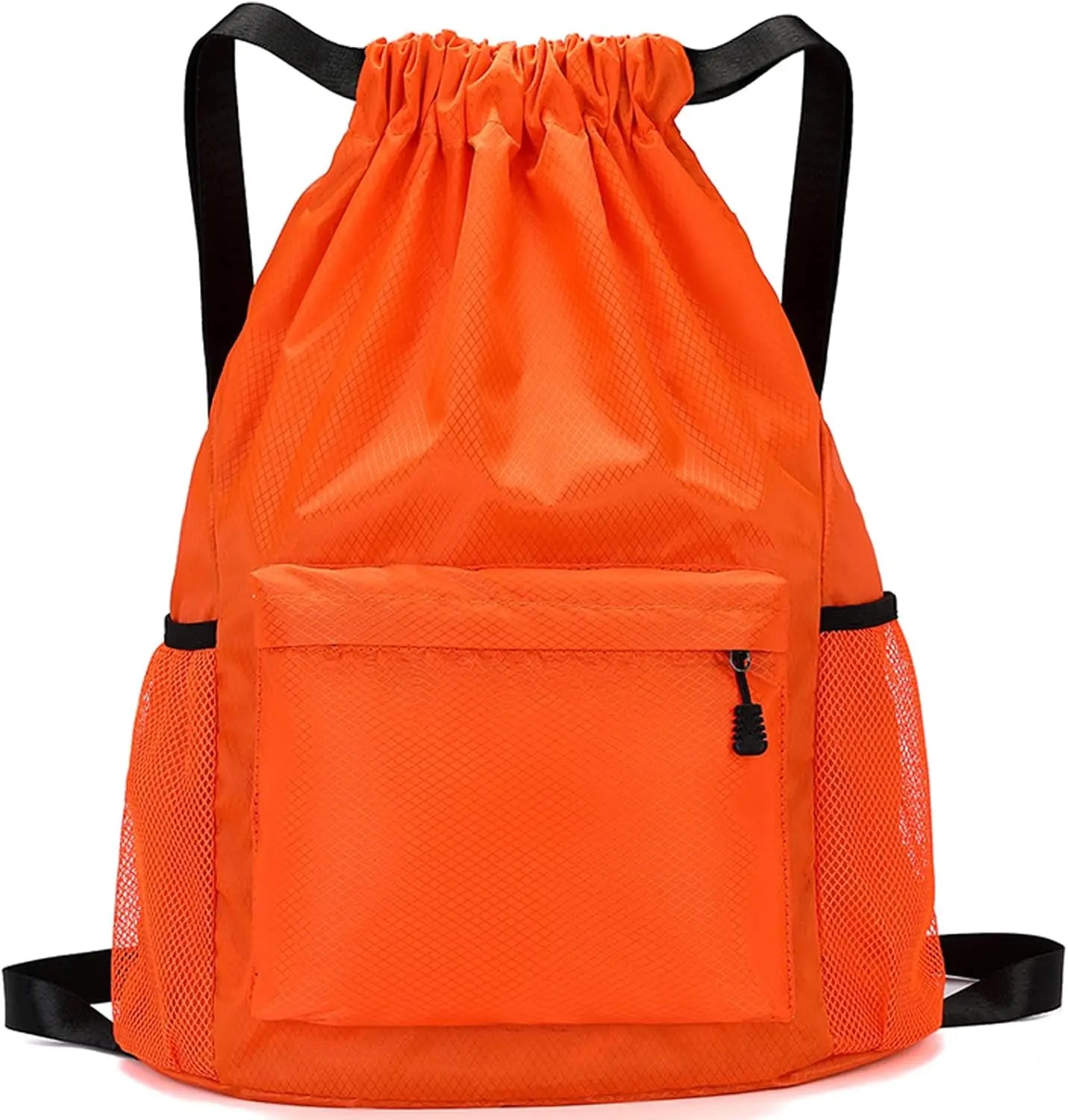 

Waterproof Drawstring Backpack with Bottle Pocket for Sports and Outdoor Activities, Orange