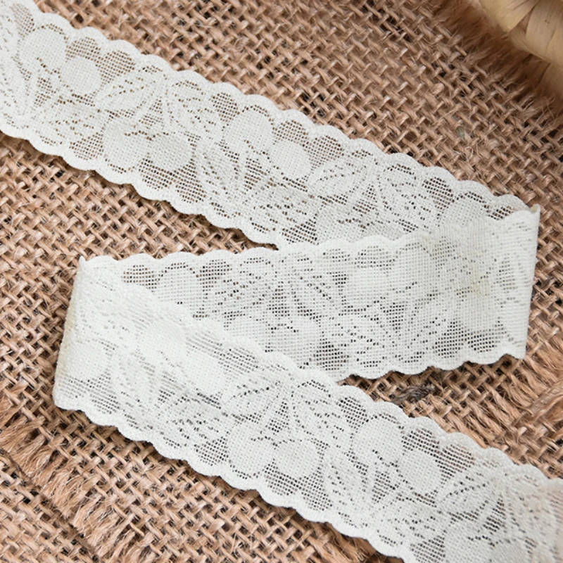 Elastic Lace Cherry Flower Panties Underwear Clothing Accessories White Lace Fabric Trim Embroidery Ribbon Lace for Diy Wide