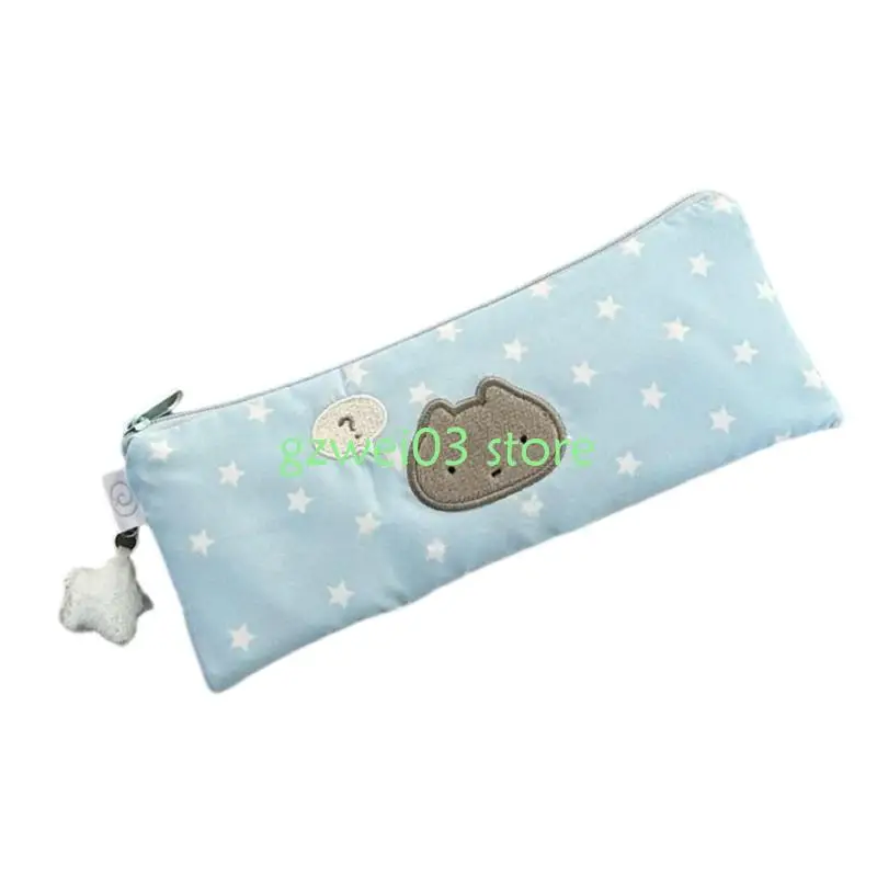 Y8ac Star Pattern Pencil Case Case Double Layered Pen Macous 2 Copartment Cencil Sagn