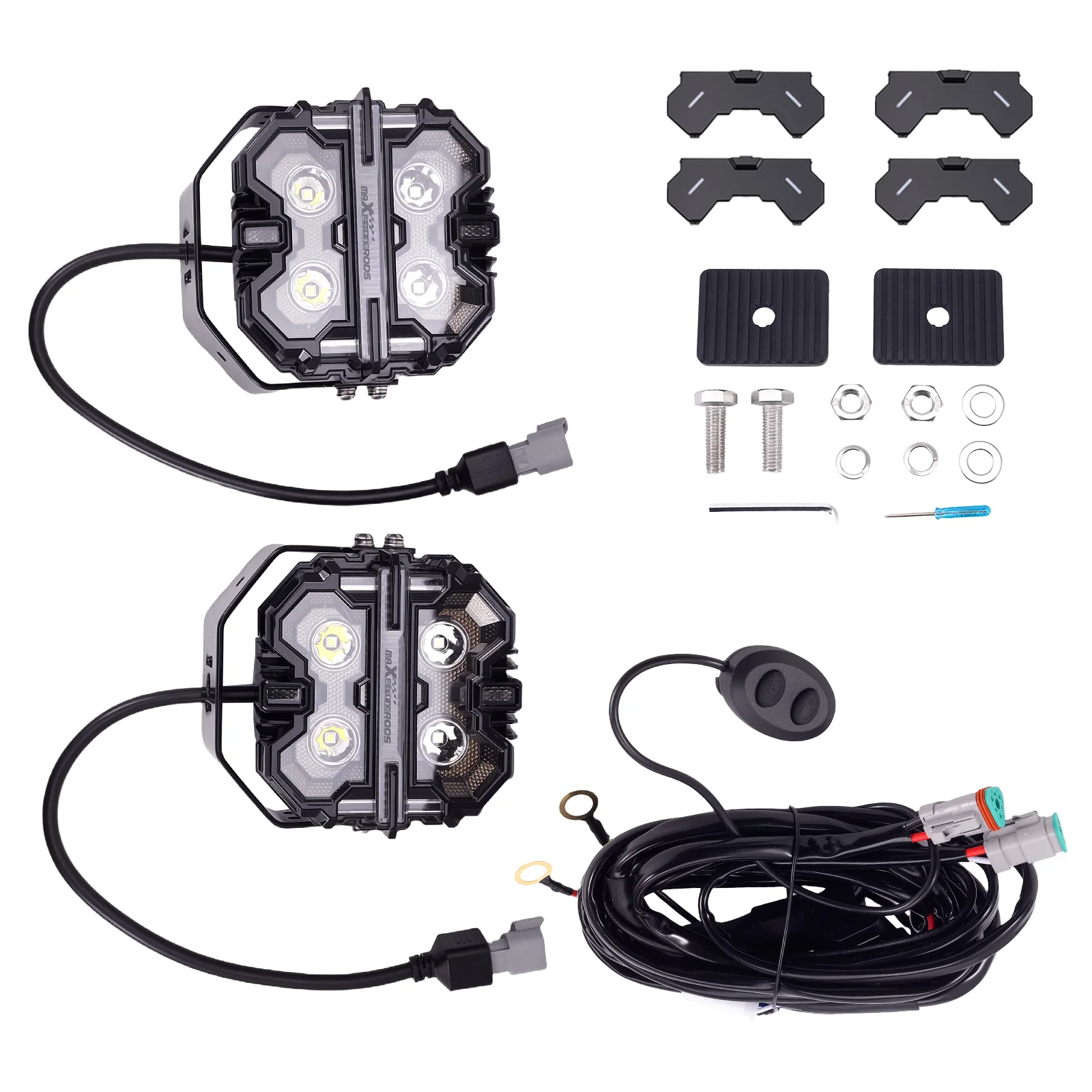 MaXpeedingrods Brand New Supplier Universal 5inch LED Fog Driving Headlights 212W White Amber DRL RGB for Off-road 4X4 SUV Car