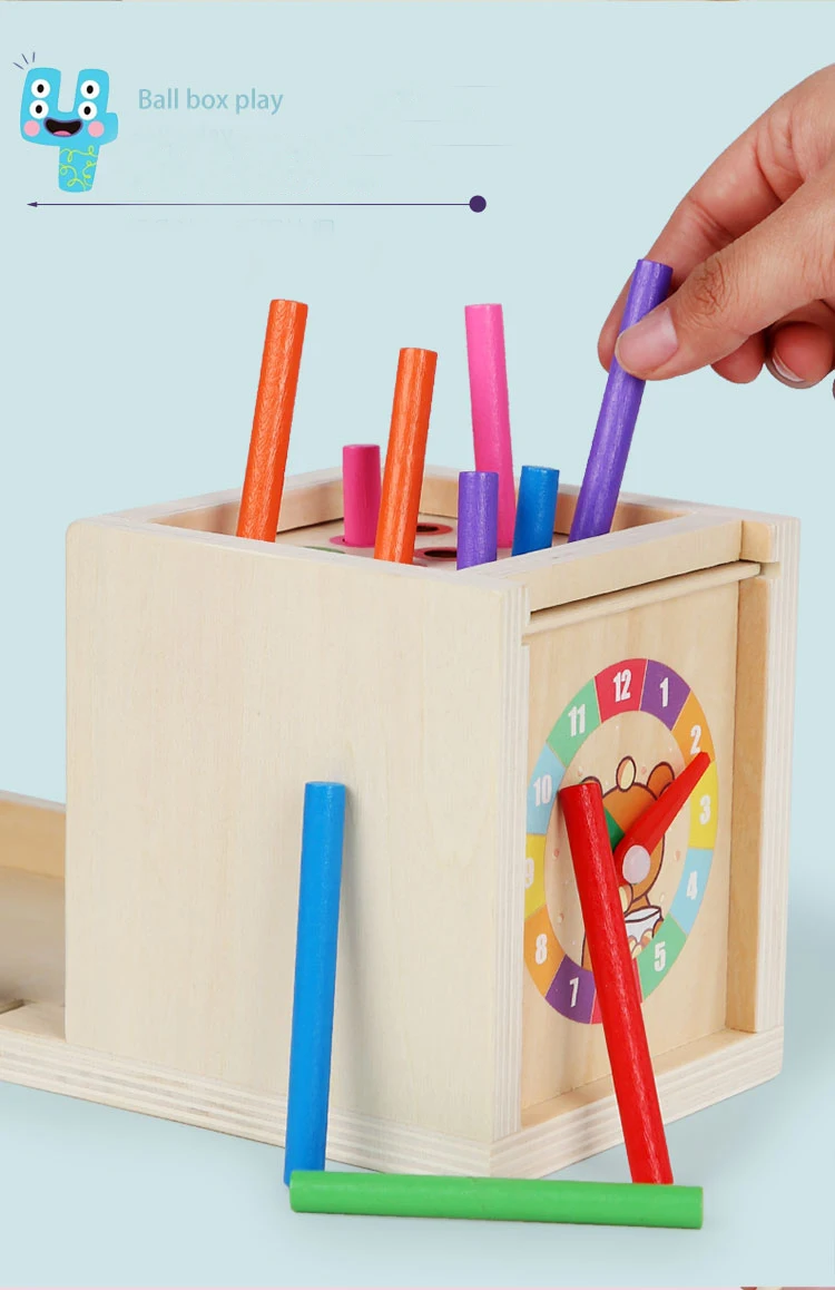 fanelod Jouet 5 en 1 | Kit de Jeu Easy Play Box - Jeu d'association pour Plus d'un an, boîte de Permanence d'objets, boîte à pièces, récolte de Carottes, ver de Capture