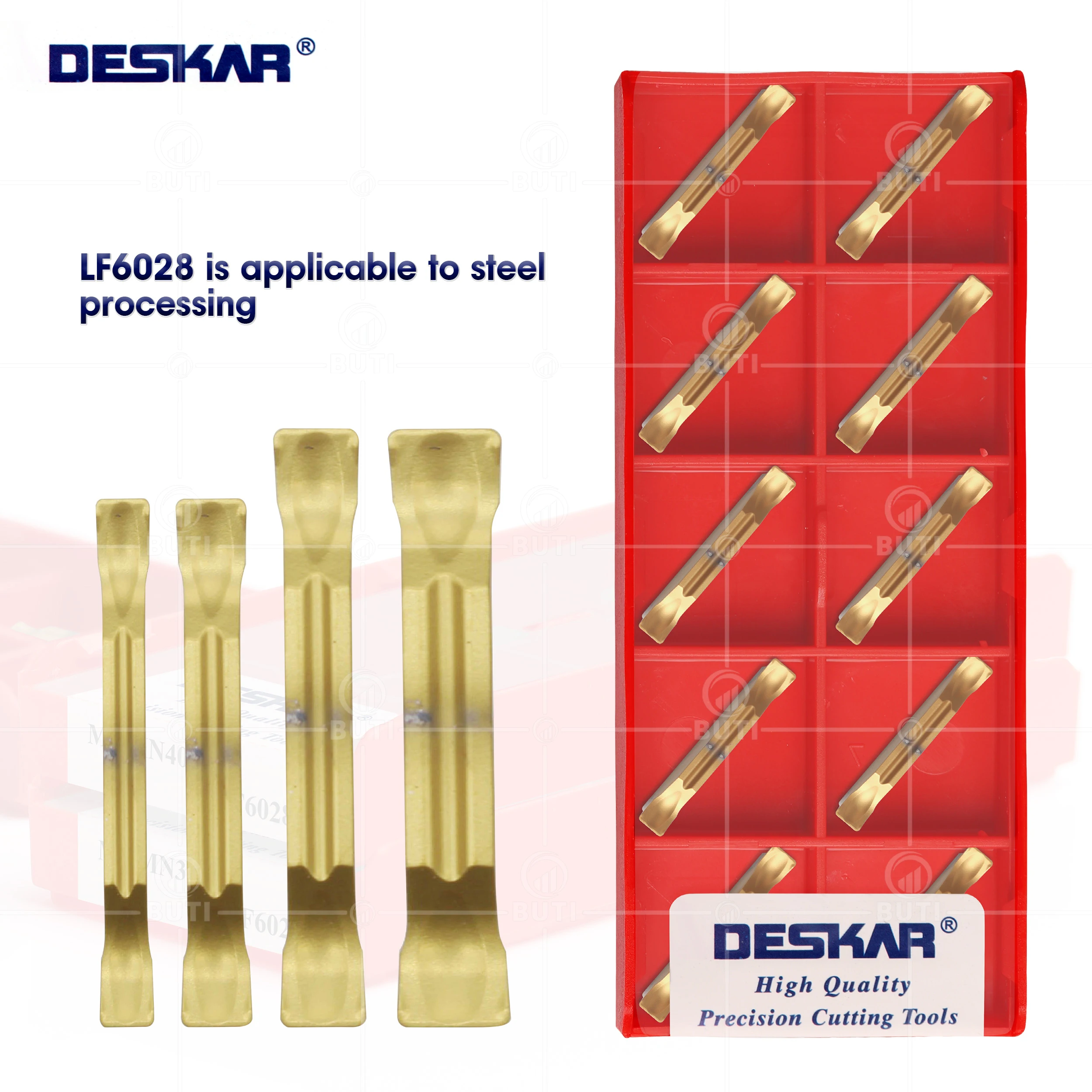 Deskar-carbide Insere Ferramentas Cnc Lathe Cutter Lâminas de Corte e Sulco para Peças de Aço 100 Original Mgmn200 250 300 400-f Lf6028