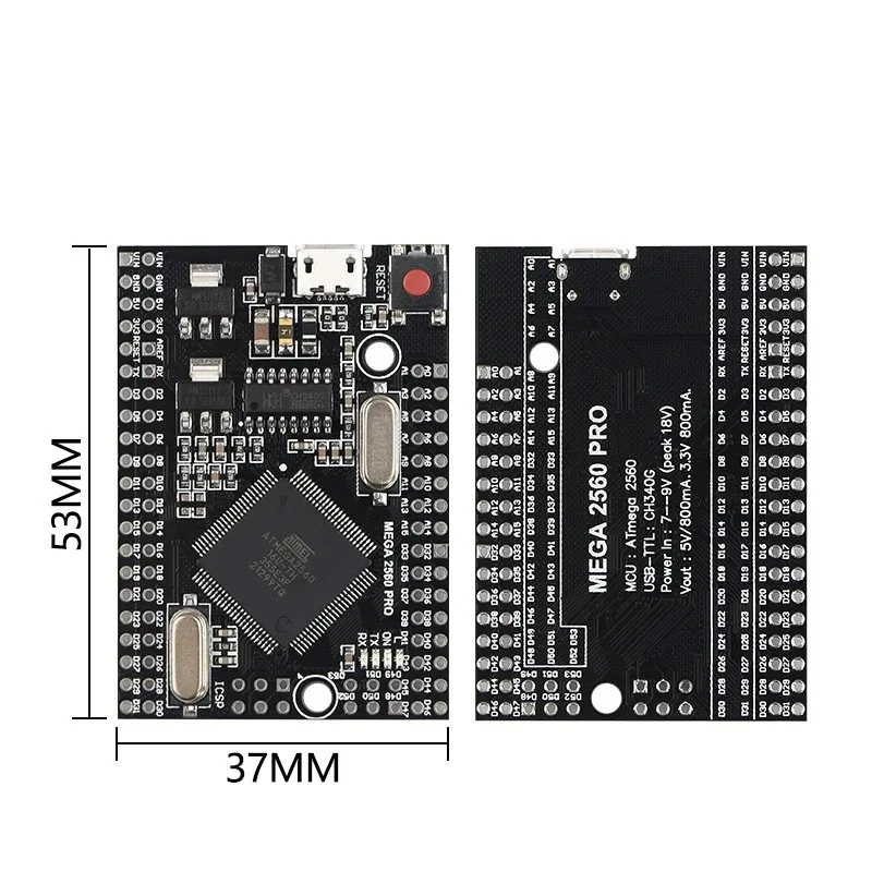 Imagem -04 - Chip com Pinheaders Masculinos Compatível para Arduino Mega 2560 Pro Mini Incorporar Ch340g Atmega256016au Oferta Especial