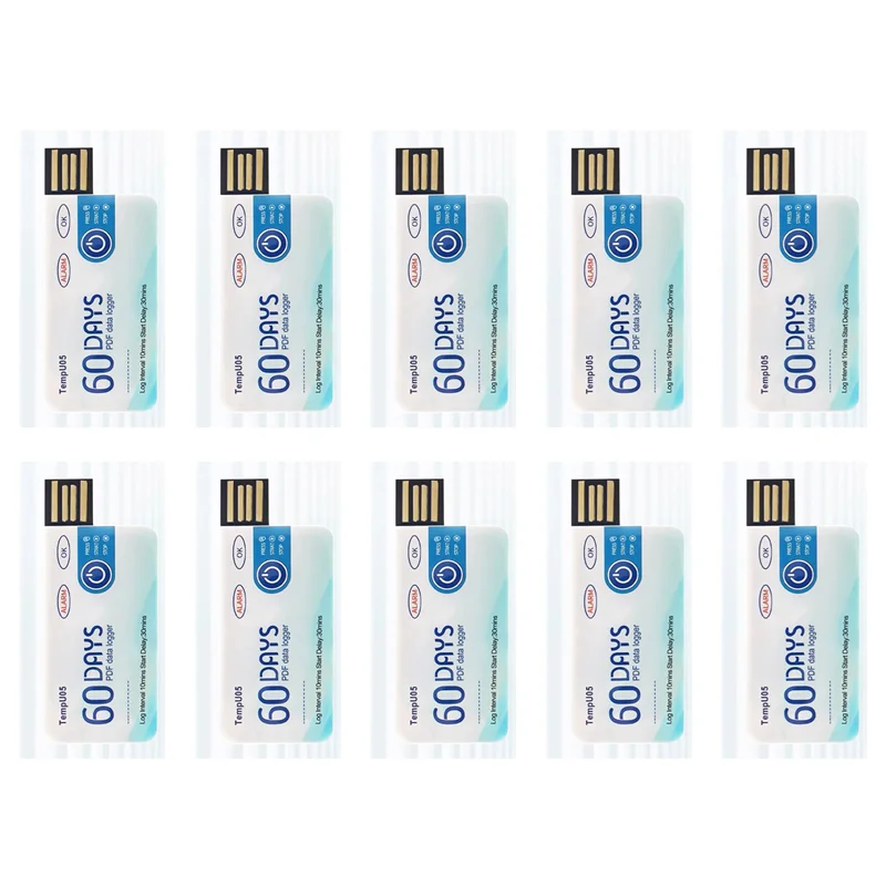 ABBP-10X Tempu05 Temperature Data Logger 60 Days Disposable Temperature Analyzer PDF USB