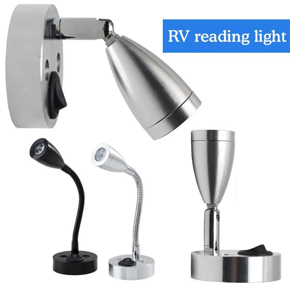 12V 24V Reading Light LED RV Interior 2W With USB Port 5V 2A Swith Spotlight For Boat, Yacht Camper Trailer Dorm 3 Color