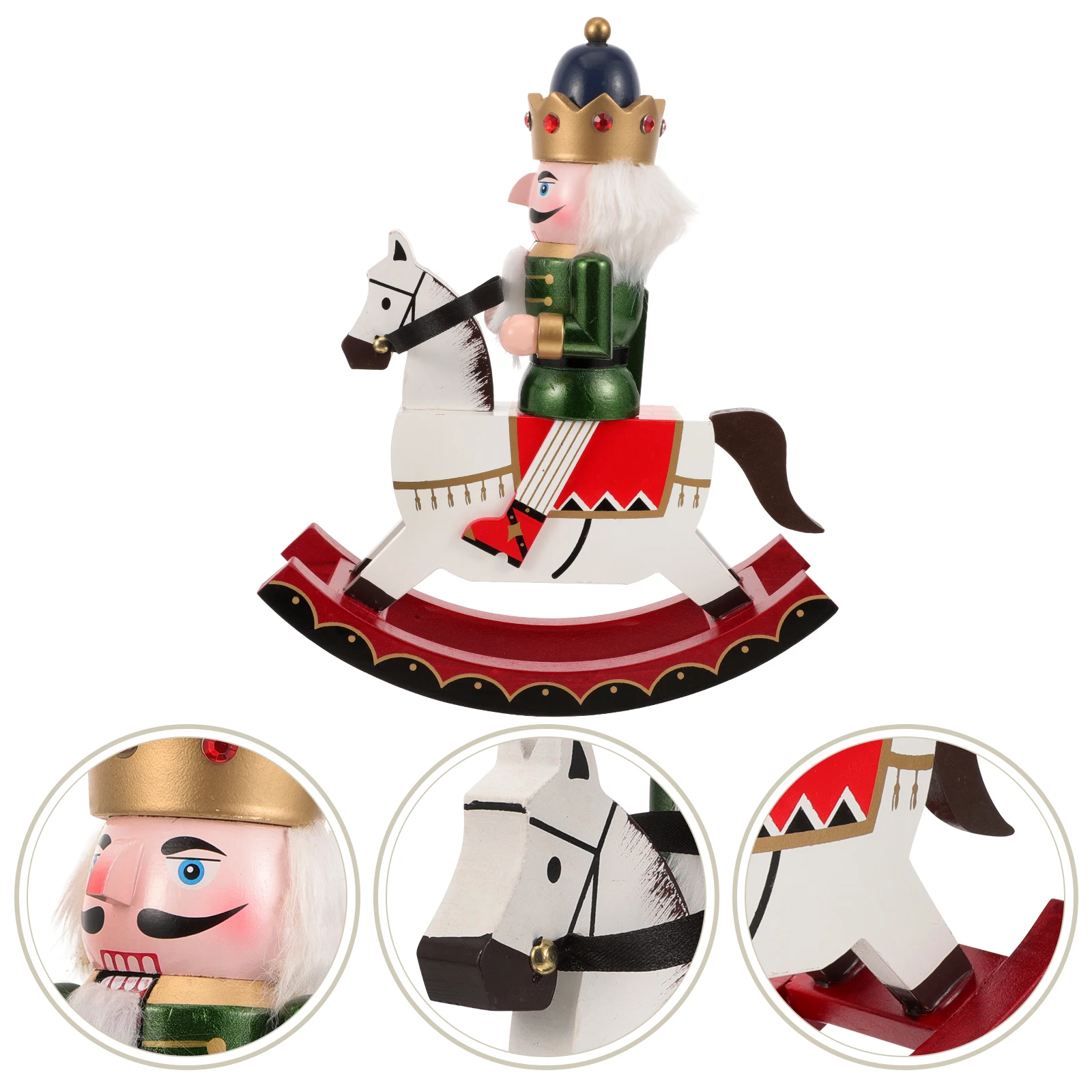 

Festive Wooden Nutcracker Craft Christmas Decoration Nutcracker Soldier Home Ornament Xmas Nutcrackers Wood Horse