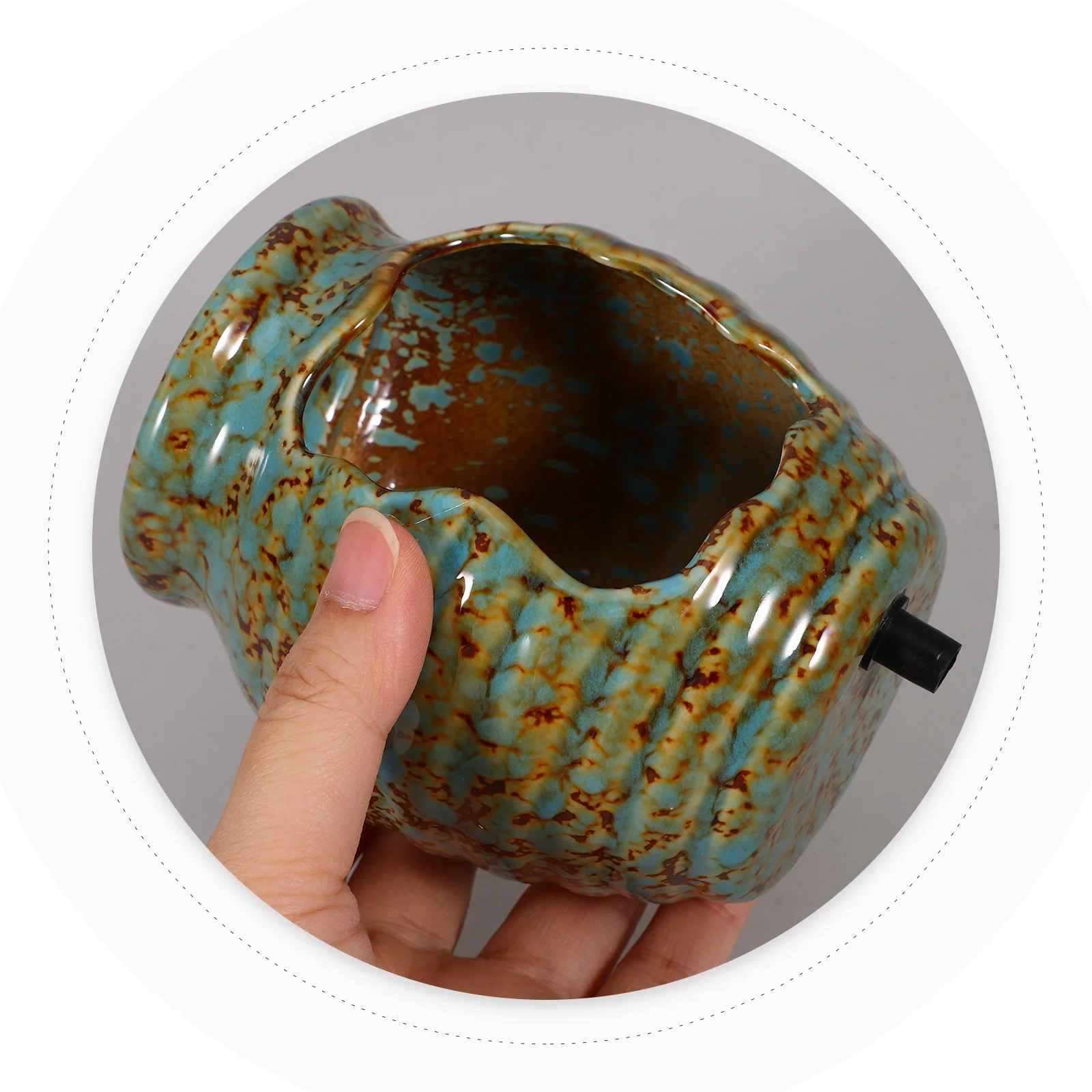 

Circulating Water Fountain Ceramic Jar for Outdoor Garden Decorative Waterfall Feature Indoor Landscape Jar Courtyard Patio