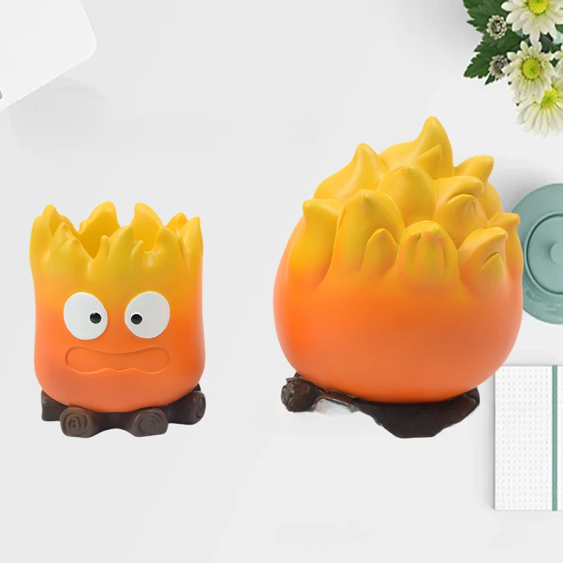 New Calcifer Fire Desktop Decoration Creative Home Living Room Porch Key Storage Tray Cartoon Snack Organizer Table Ornaments