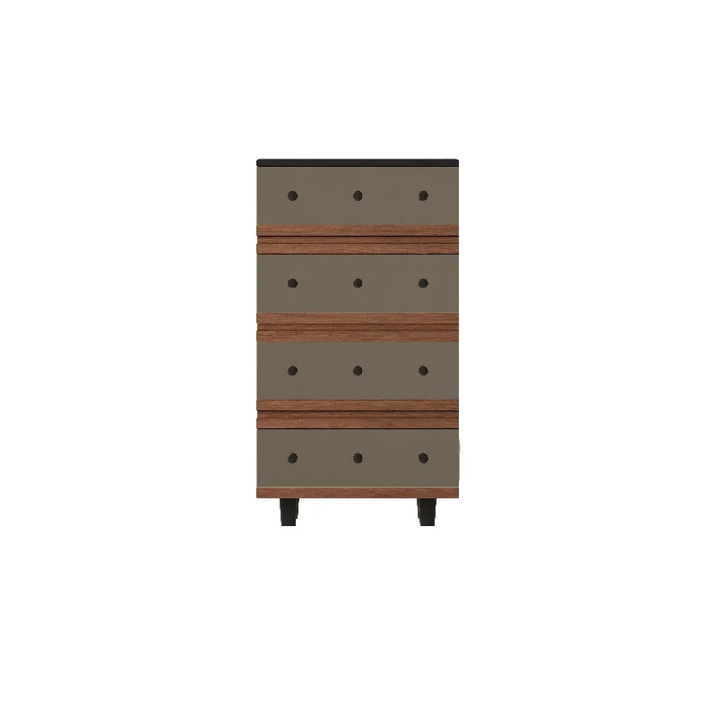 Modern simple four-chest cabinet, mirror storage cabinet, small apartment living room bedroom locker, brown side cabinet