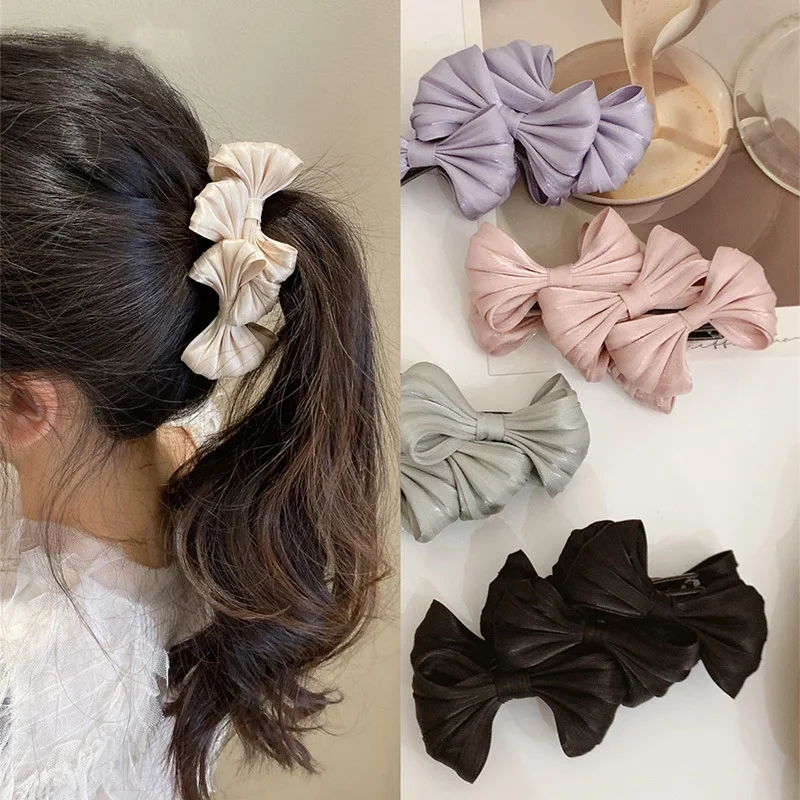 

South Korea's new big bow banana clip vertical clip ponytail hair clip headdress female hair accessories female grab clip