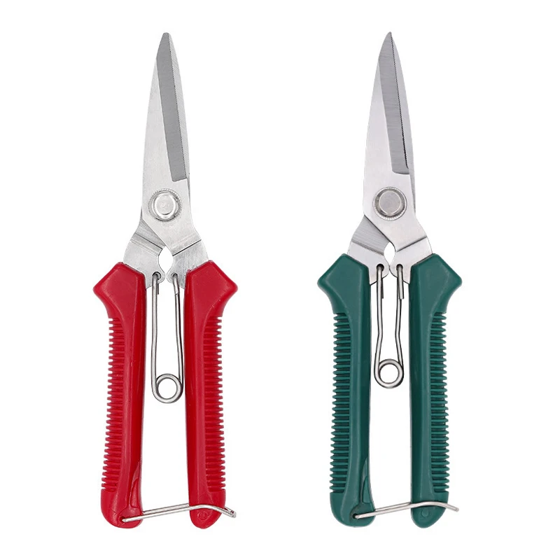 

Stainless Steel Outdoor 190mm Straight End Pruning Scissors With Anti Slip Handle, Bonsai Garden Gardening High Branch Scissors