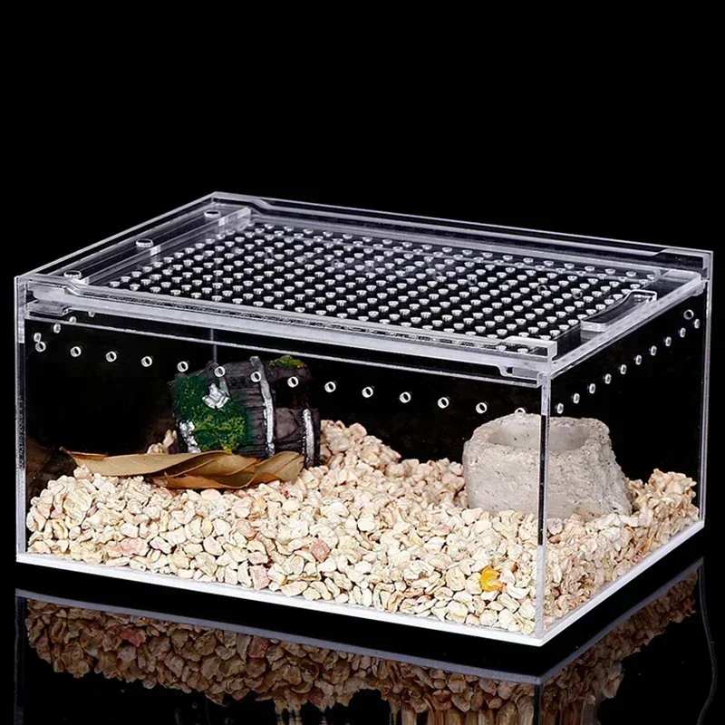 Reptile Breeding Box Transparent Acrylic Spider Lizard Amphibian Terrarium Leak-proof Pet Habitat Arboreal Tarantula Enclosure