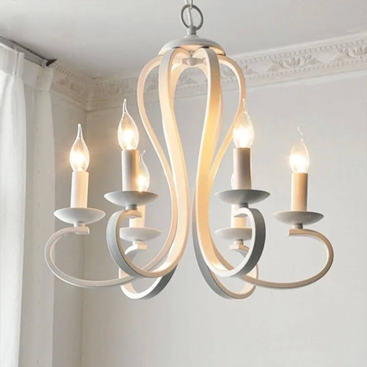 

Creative European Simple Candle Lamp Personalized Wrought Iron Living Room Dining Room Bedroom Clothing Store Chandelier