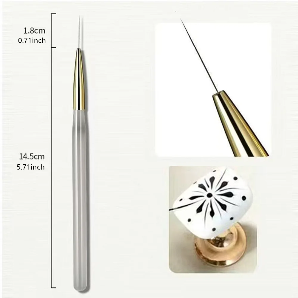 Ensemble de pinceaux pour Nail Art à carreaux français, grilles/lignes tartiates/détoiles minces, stylo de peinture pour dessin, Extension de Gel UV, outils de manucure, bricolage, 1/2 pièces