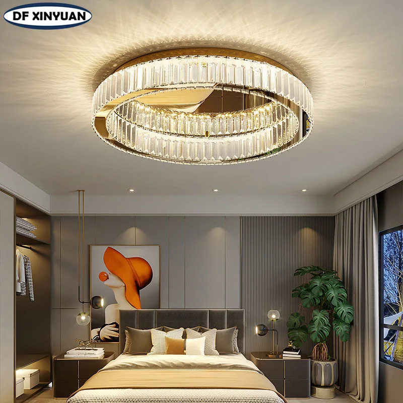 Modern living room LED crystal ceiling lamp bedroom kitchen ceiling chandelier round simple decorative lamp factory direct sales