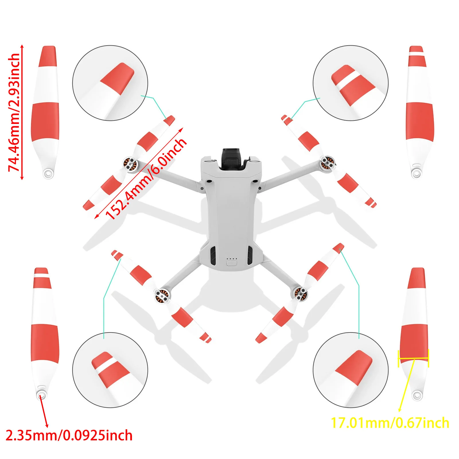 8PCS 6030 Propeller for DJI Mini 3/Mini3 Pro Low Noise Drone LightWeight Wing Fan Spare Parts Quick Release RC Drone Accessories gallery 1