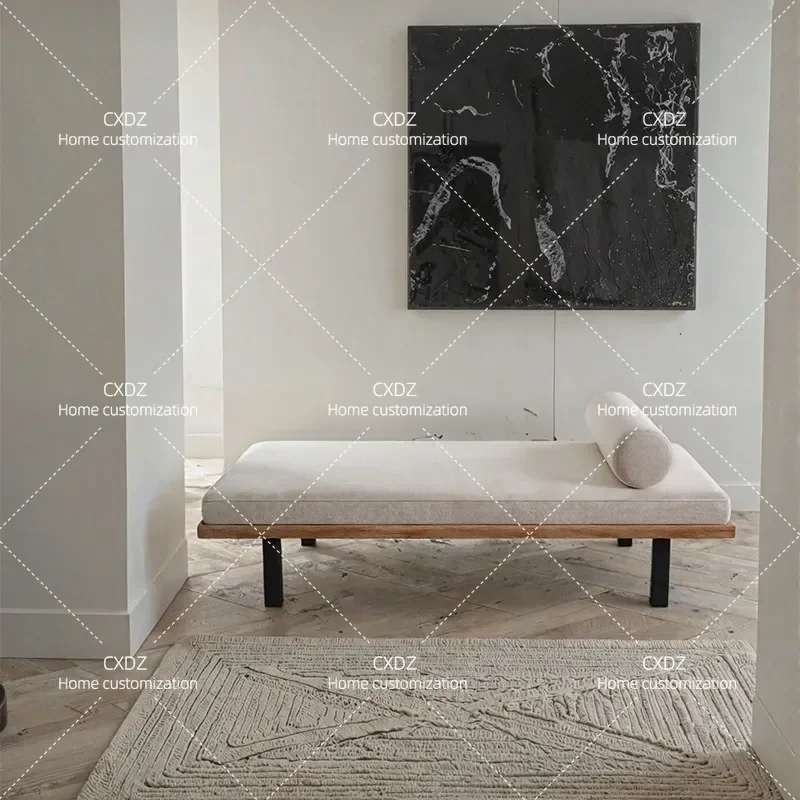 Nordic Minimalist Solid Wood Sofa Stool Entryway Shoe Changing Bench Club Leisure Seat Bedroom Bedside Footrest for Living