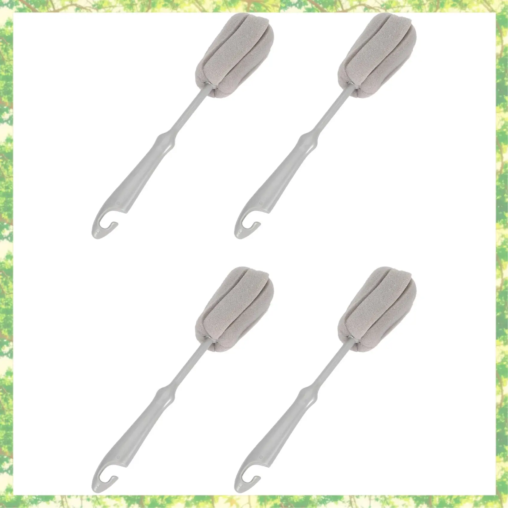 

T84C-4Pc Губка-щетка для бутылки с молоком, чашка для мытья стекла, инструменты для чистки кухни, щетка для чистки чашек, пластиковая короткая ручка