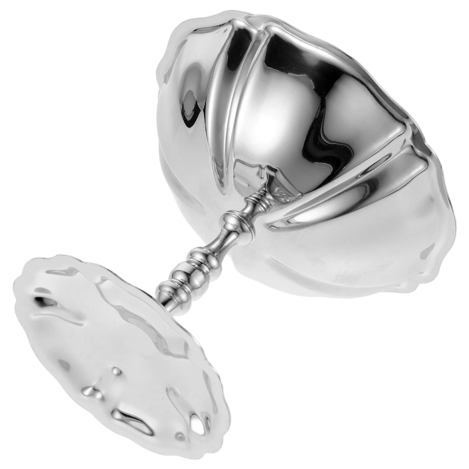 

200Ml High Base Stainless Steel Dessert Cup Vintage Design For Ice Cream Pudding Yogurt Mousse Wide Mouth Smooth Surface Footed