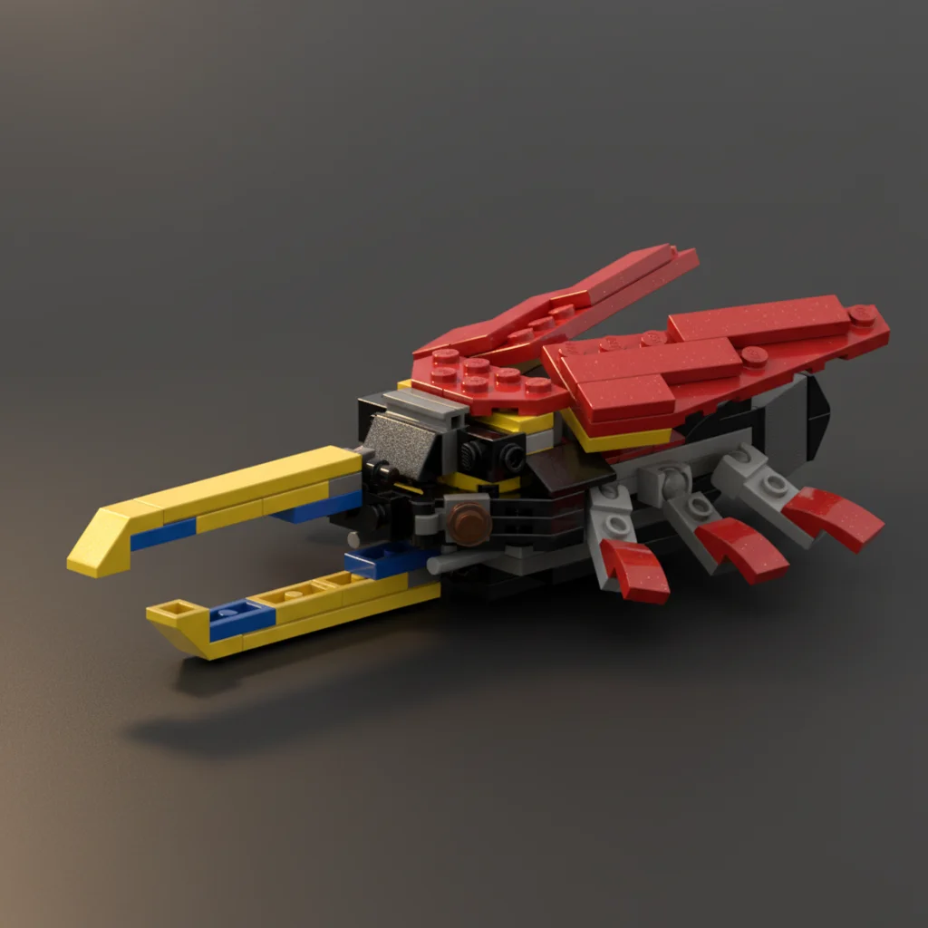 

MOC Vibrant Red & Yellow Insect Mech Building Set - Detailed ABS Plastic Bricks, Creative Construction Toy, Perfect Hobby Gift
