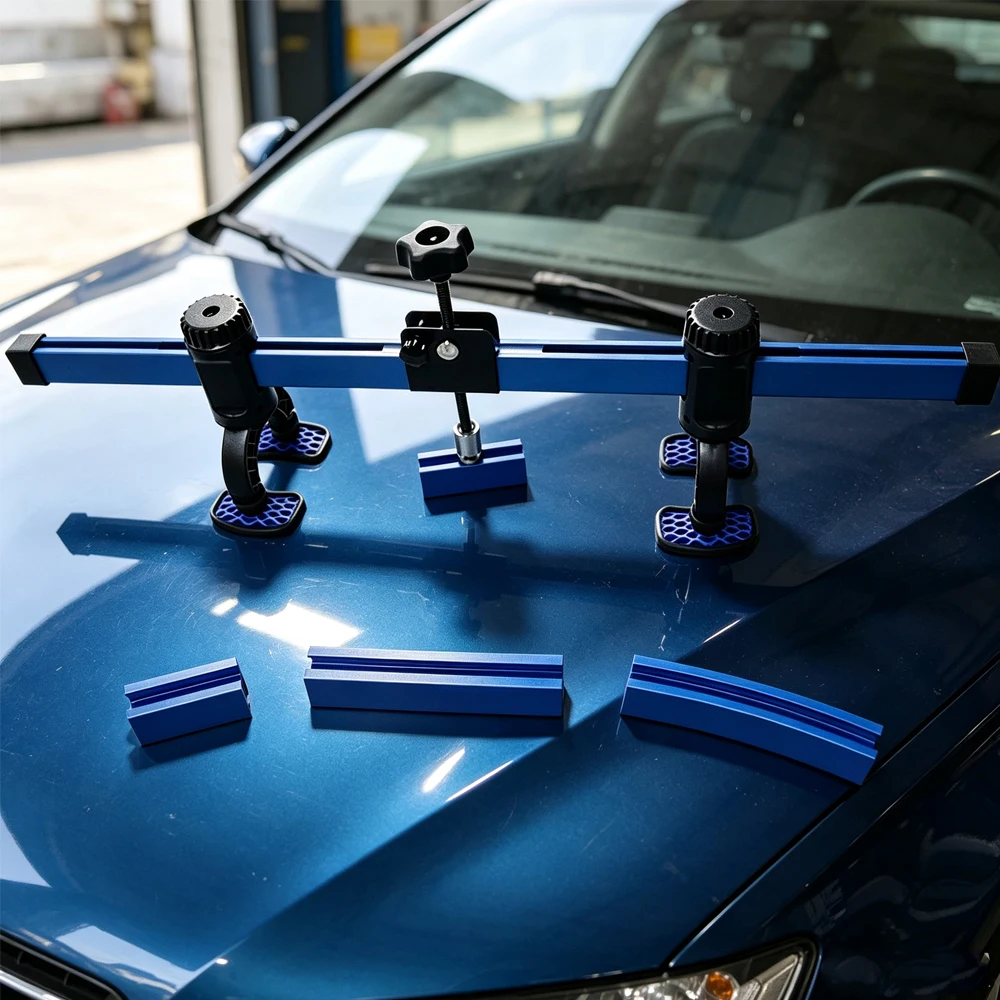 Car PDR Bridge Dent Puller Tool Kit Heavy‑Duty Aluminum Bridge Lifter With 4 Adapters For Paintless Hail Damage Repair 1 Car PDR Bridge Dent Puller Tool Kit Heavy‑Duty Aluminum Bridge Lifter With 4 Adapters For Paintless Hail Damage Repair 1