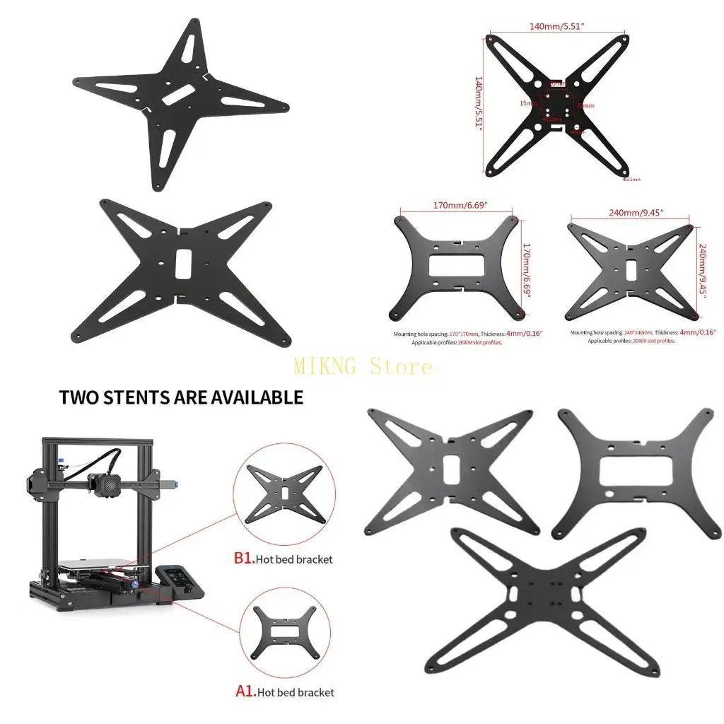 Printer Hot Bed Stand Hotbed Supporter YAxis Carriage Heating Platform,for Ender 3 Cr-10 YAxis Stand Assemble DIY Aluminum