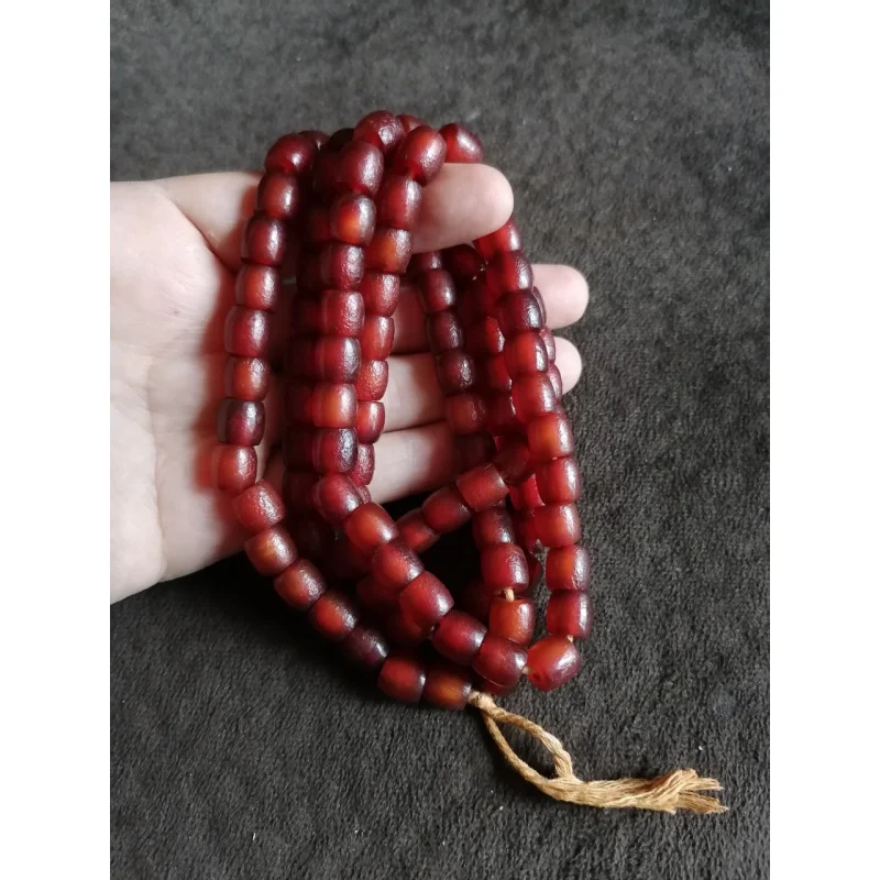 

Vintage Old Pulp Red Agate String 108 Pieces Buddha Rosary Accessories Spacer Beads Bracelet Necklace