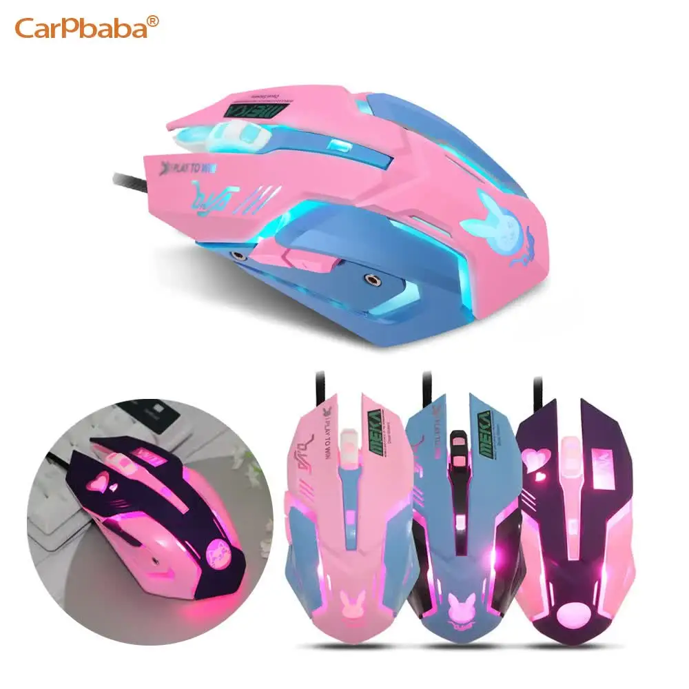 YOOYA YYkVMO161 Ratón de juego Blue Rabit Cable USB Ratones de ordenador para juegos DPI ajustable ergonómico para ordenador portátil PC