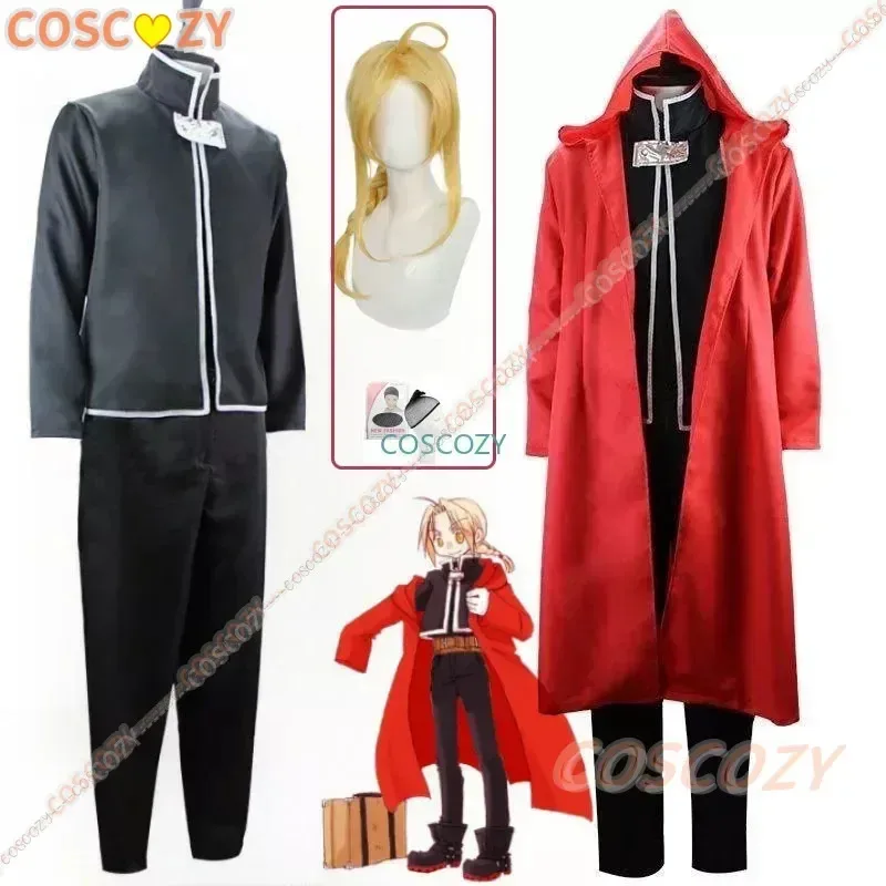 

Anime Cos Fullmetal Alchemist Edward Elric Cosplay Costumes Red Outfit Halloween Christmas Uniform Custom Size Cosplay Costume
