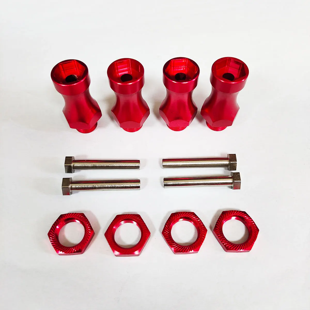 ชุดอะแดปเตอร์แปลงดุมล้อหกเหลี่ยมโลหะ RC 4 ชิ้น ขนาด 12 มม. ถึง 17 มม. พร้อมตัวต่อขยาย 30 มม. สำหรับอะไหล่รถ RC 1/10 HSP Desc410r Sct410 Scte Slash