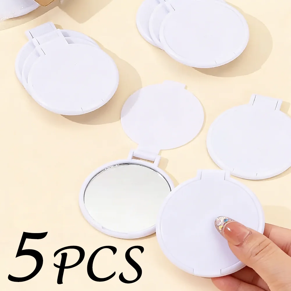 5PCS Compact Mirror Bulk Pocket Mini Folding Mirrors for Purse Makeup Mirror Wedding Gifts Travel Round Mirror for Party Favor