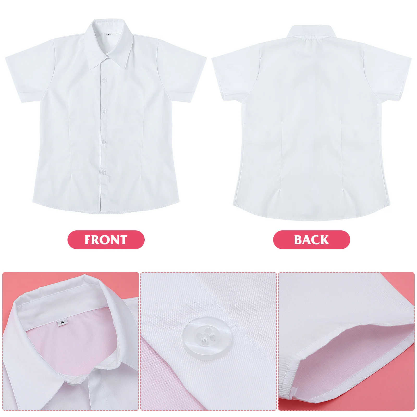 1 pezzo camicia uniforme scolastica bianca in stile giapponese manica corta comoda e traspirante camicia uniforme Jk per ragazze taglia M vestito estivo