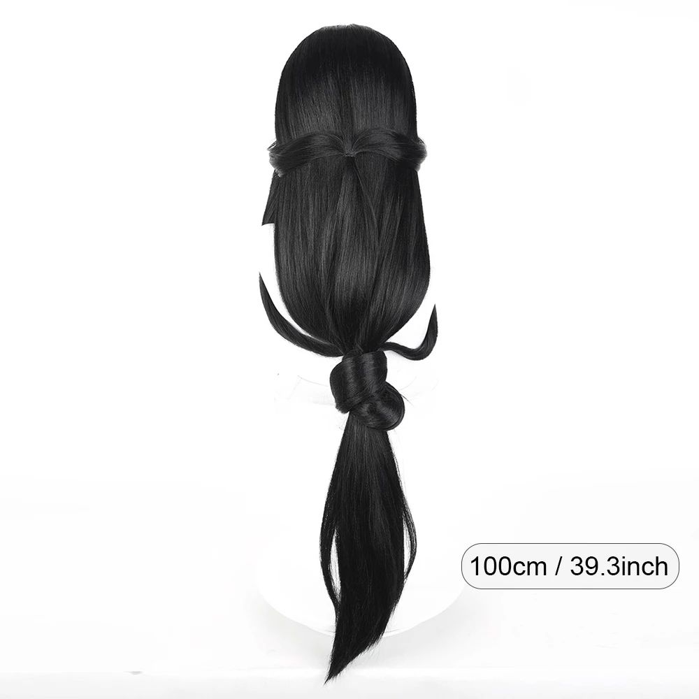 Black Long Straight Synthetic Wigs Middle Part Anime Game Cosplay Fluffy Wig Heat Resistant for Daily Party
