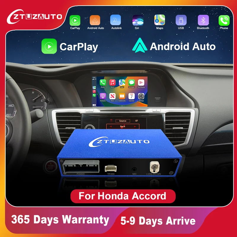 

Автомобильный ИИ-бокс беспроводной Carplay для Honda Accord с двумя экранами версия Android Авто оригинальный экран Поддержка зеркального отображения задней камеры