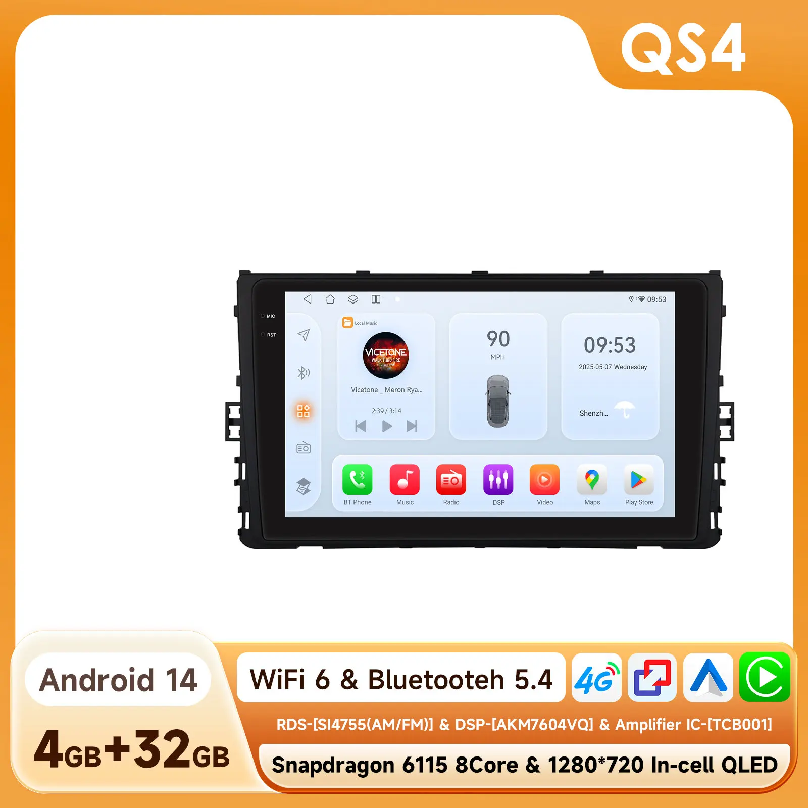 Hizpo Android Auto Radio Voor Vw Volkswagen Mqb Polo Plus/T-Cross/Zoals T-Kruis T-Kruis/T- Roc Carplay 4G Auto Multimedia Gps Navigatie