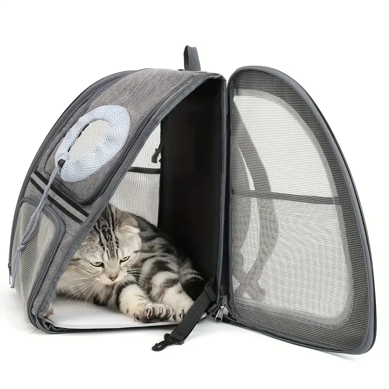 Airline-approved Pet Backpacks Breathable Mesh Pet Cat CarrierFully Ventilated Mesh Cat Backpack For Travel