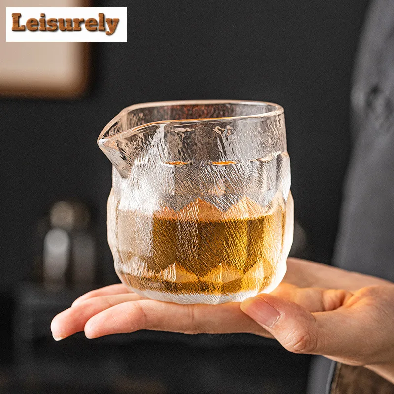 170ml Cloud Mist Glass Tea Pitcher Antique Heat-resistant Thick Tea-separating Cha Hai Household Justice Cup Cha Accessories