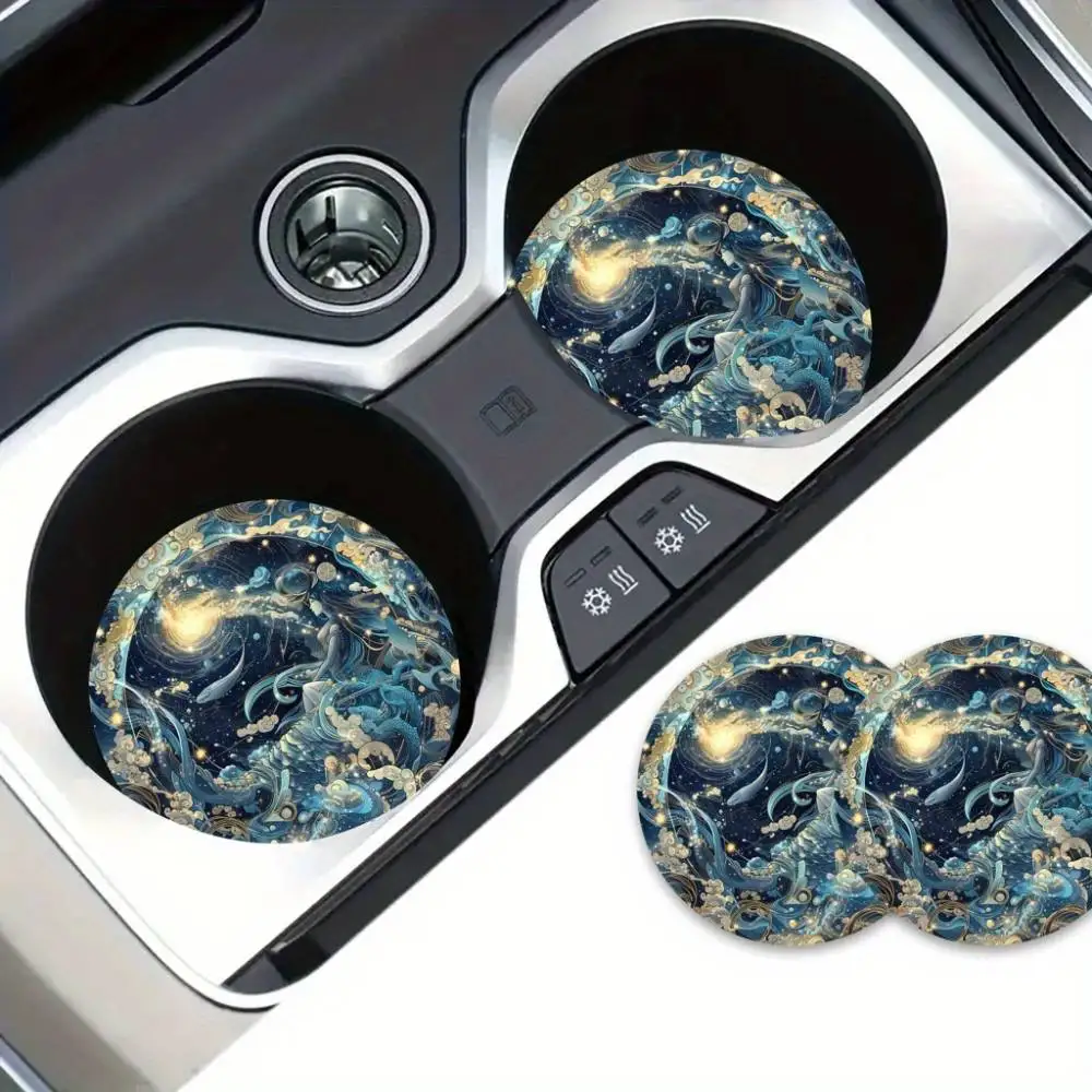 Virgo Constellation EVA Car Coasters Art Design Vehicle & Office Table Decor Gift