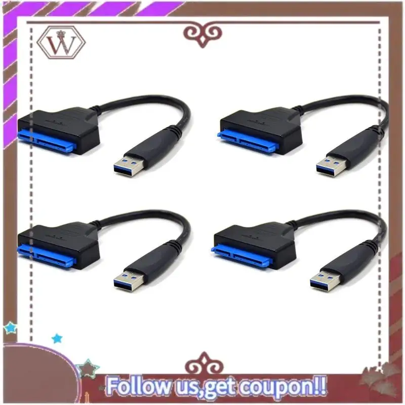 ABBG-4X USB 3.0 To SATA Adapter Cable For 2.5 Inch SSD/HDD Drives - SATA To USB 3.0 External Converter And Cable