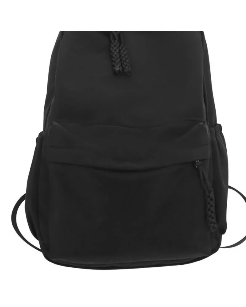 Black ergonomic student backpack padded back panel adjustable straps water resistant fabric suitable for daily school work