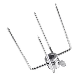 2Pcs Stainless Steel Rotisserie Meat Forks Clamp Grill Meatpicks Barbecue Skewer With Locking Screw Quick Adjustments BBQ Tools