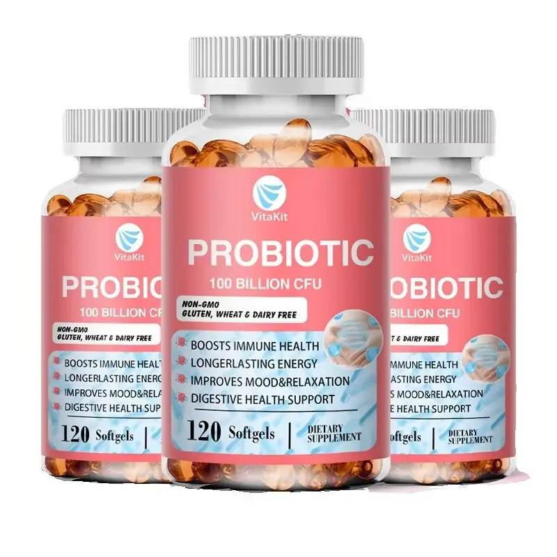 Probiotics Capsules Organic Supplement Intestinal Balance Probiotics 100 Billion Cfu 120 Capsules Help Float And Gas Support