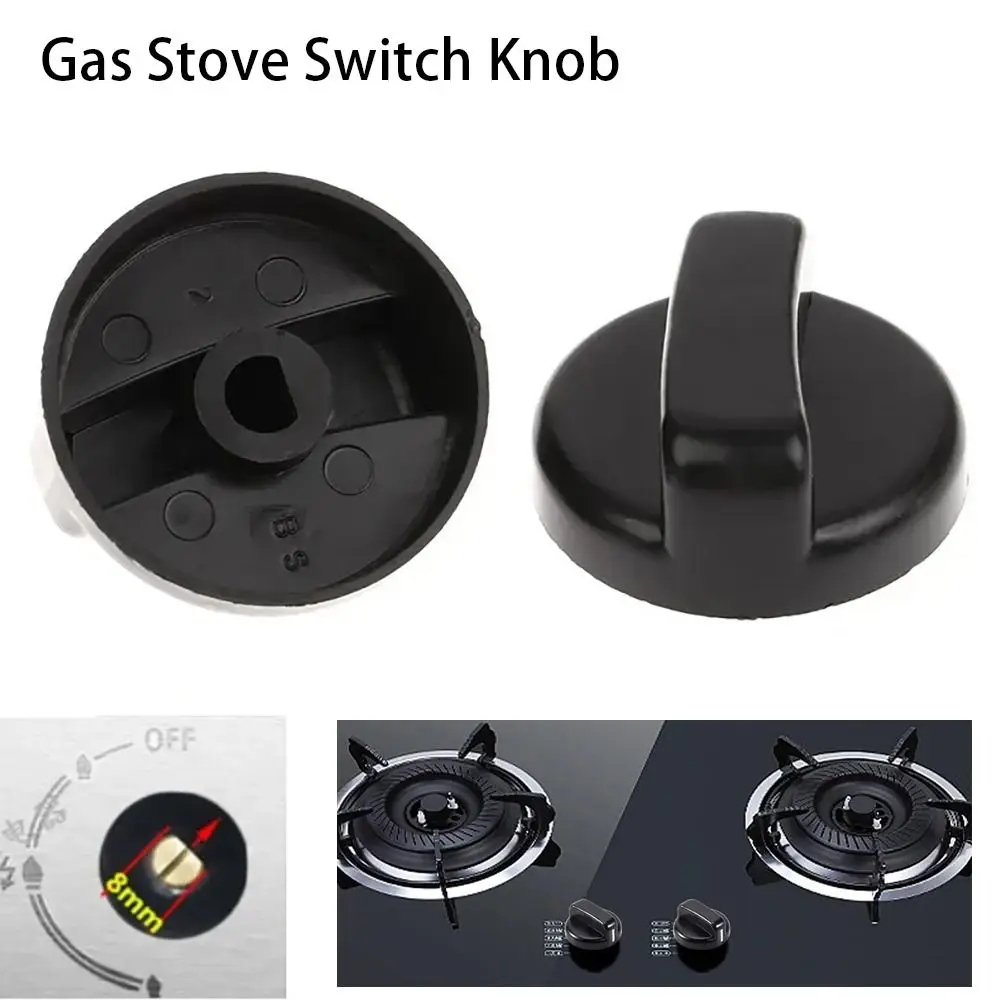 1/2/5Pcs General Gas Stove Cooker Control Knob Range Oven Plastic Handle Hob Knobs 8mm For Benchtop Burner Kitchen Dining Supply