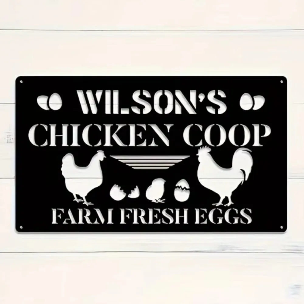 

Quality - Crafted Chicken Coop Metal Sign - Nameplate. Premier Farm Cottage Decor, Convenient Install Housewarming Gift.