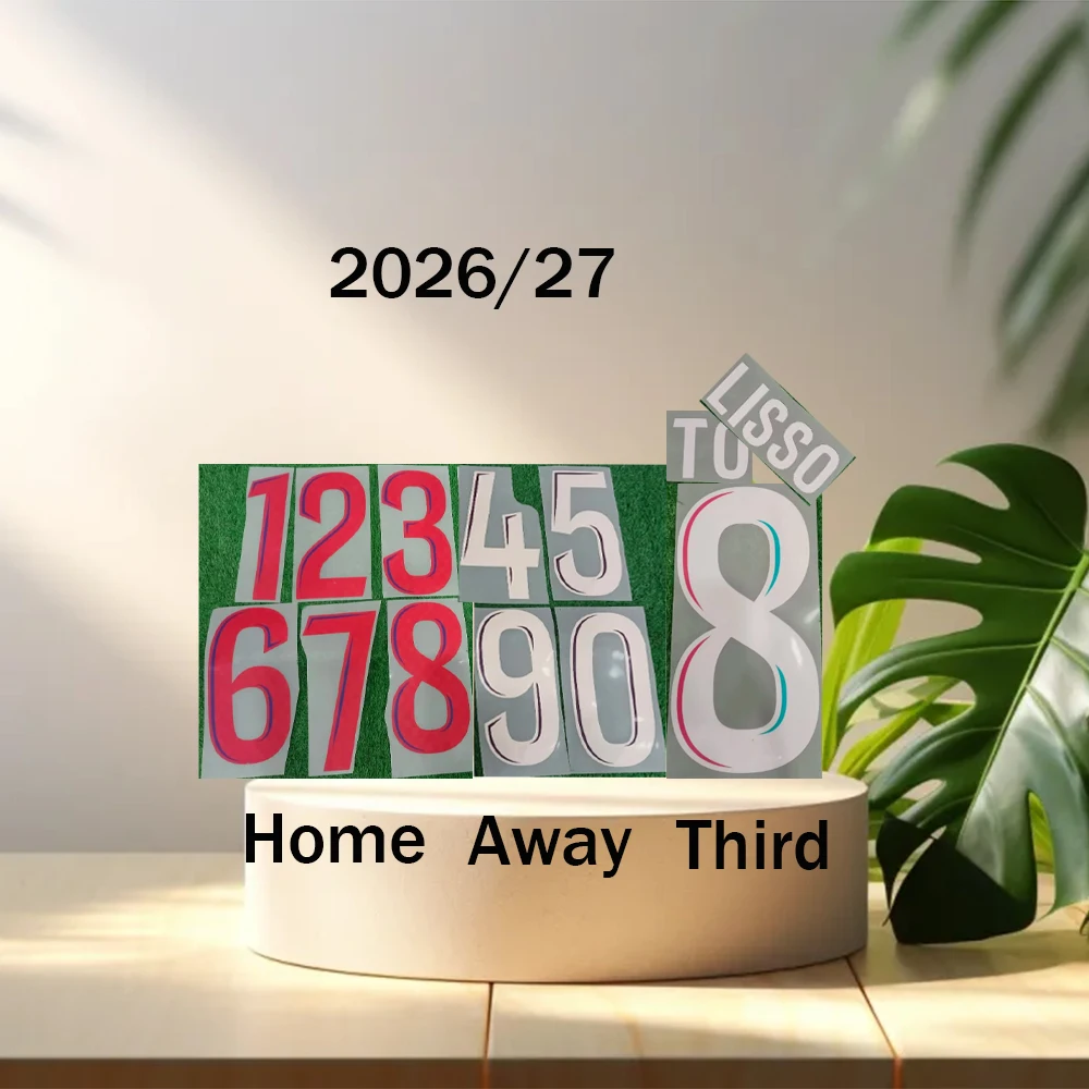 26/27 LyoNo8 Football Jersey NAMESETS  Heat Transfer Patch Home Away Third Kit TOLIS8SO Iron on Name Number Stickers For Soccer