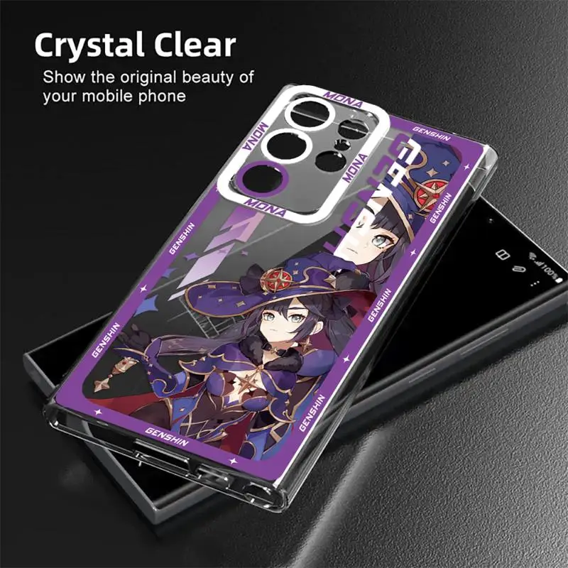 Luxury Clear Phone Case For Samsung Galaxy S23 S22 S21 S20 S10 FE Ultra Plus Genshin Impact Game Diluc Kazuha Silicon Soft Cover