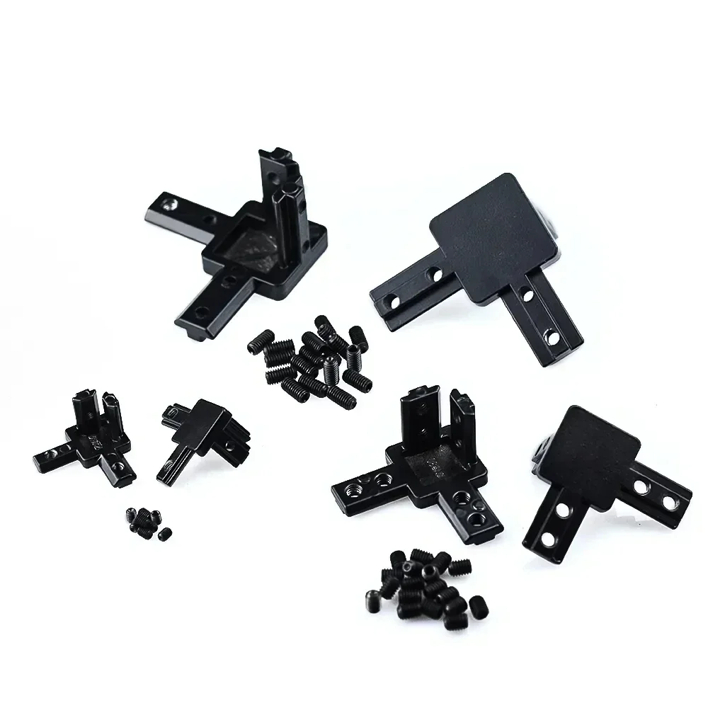 10Pcs Three Way Hidden Corner End Angle Bracket Connectors with Set Screws for 2020 3030 4040 V-Slot Aluminum Extrusion Profile