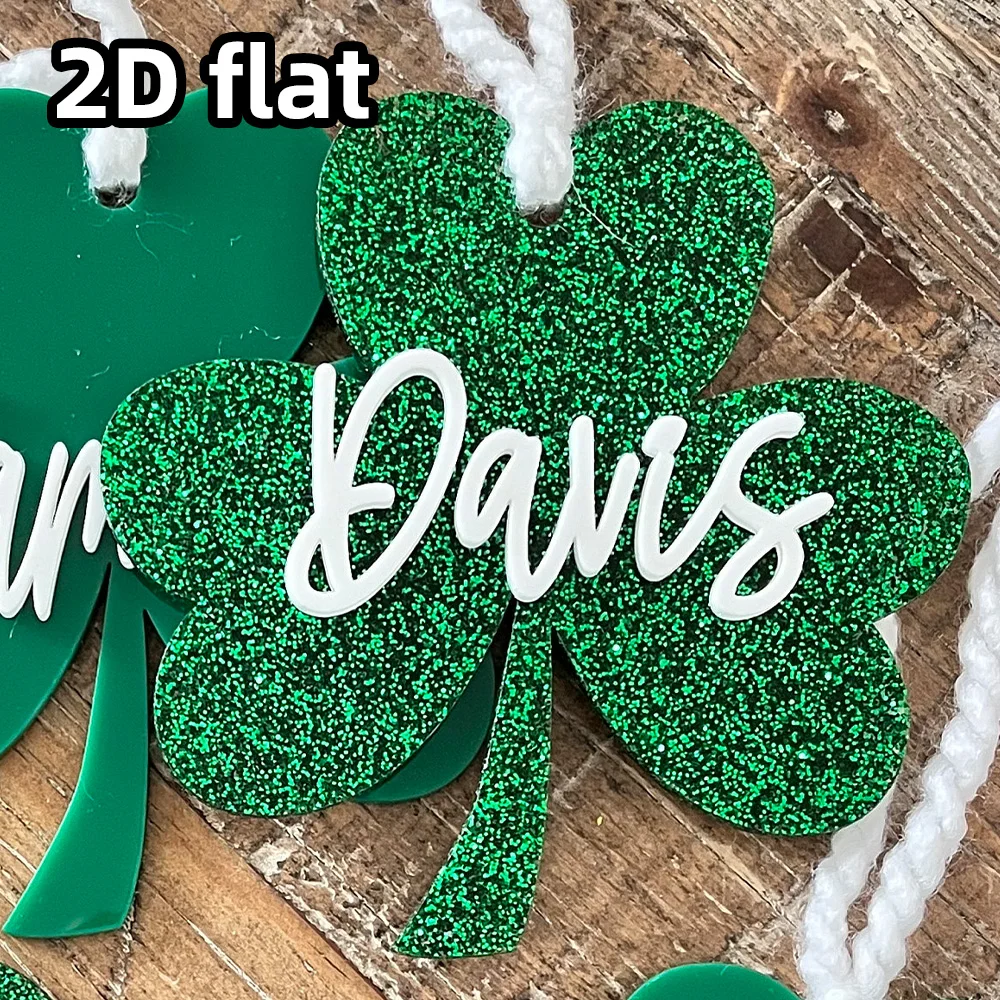 1PC Personalized Shamrock Clover Tag, St. Patrick’s Day Name Tag for Bags or Baskets, Custom Holiday Gift Tag