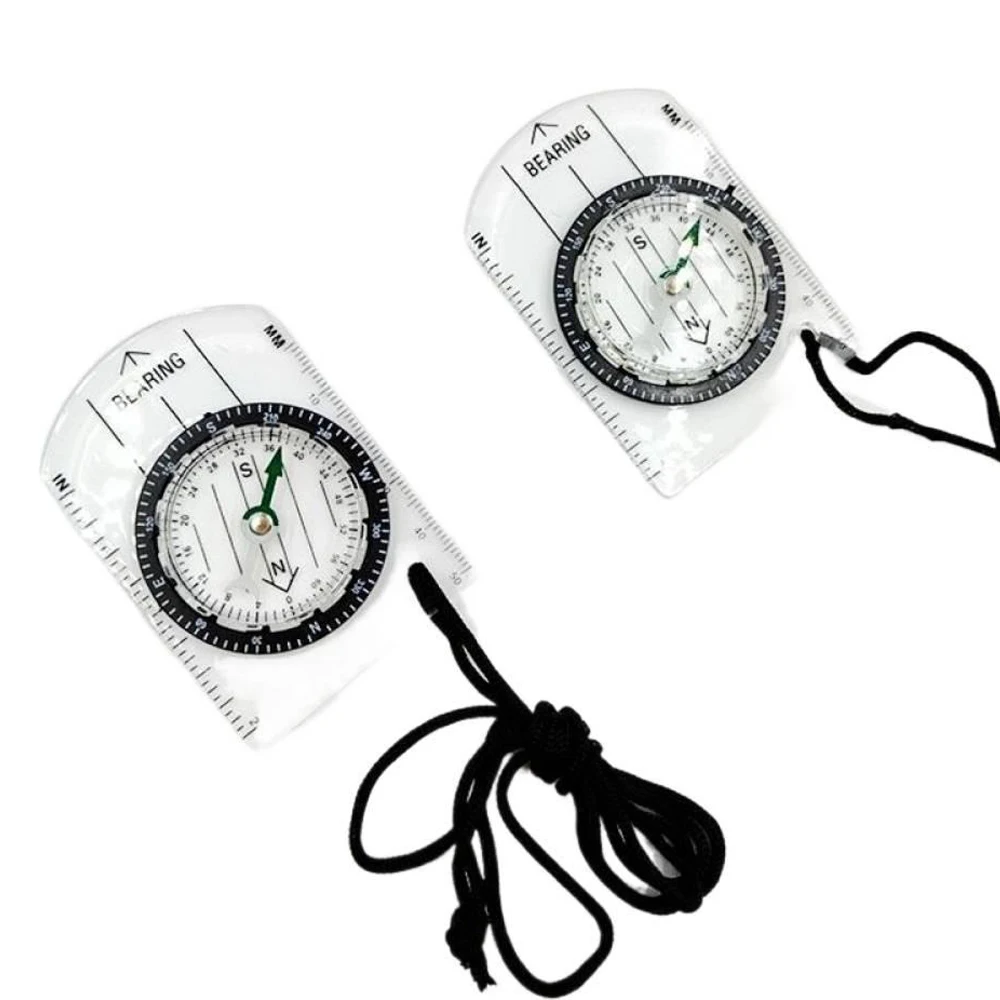 

2PCS Waterproof Compass Map Measurement Scale Portable Band Hanging Rope Compass Survival Navigation Tool Outdoor Equipment